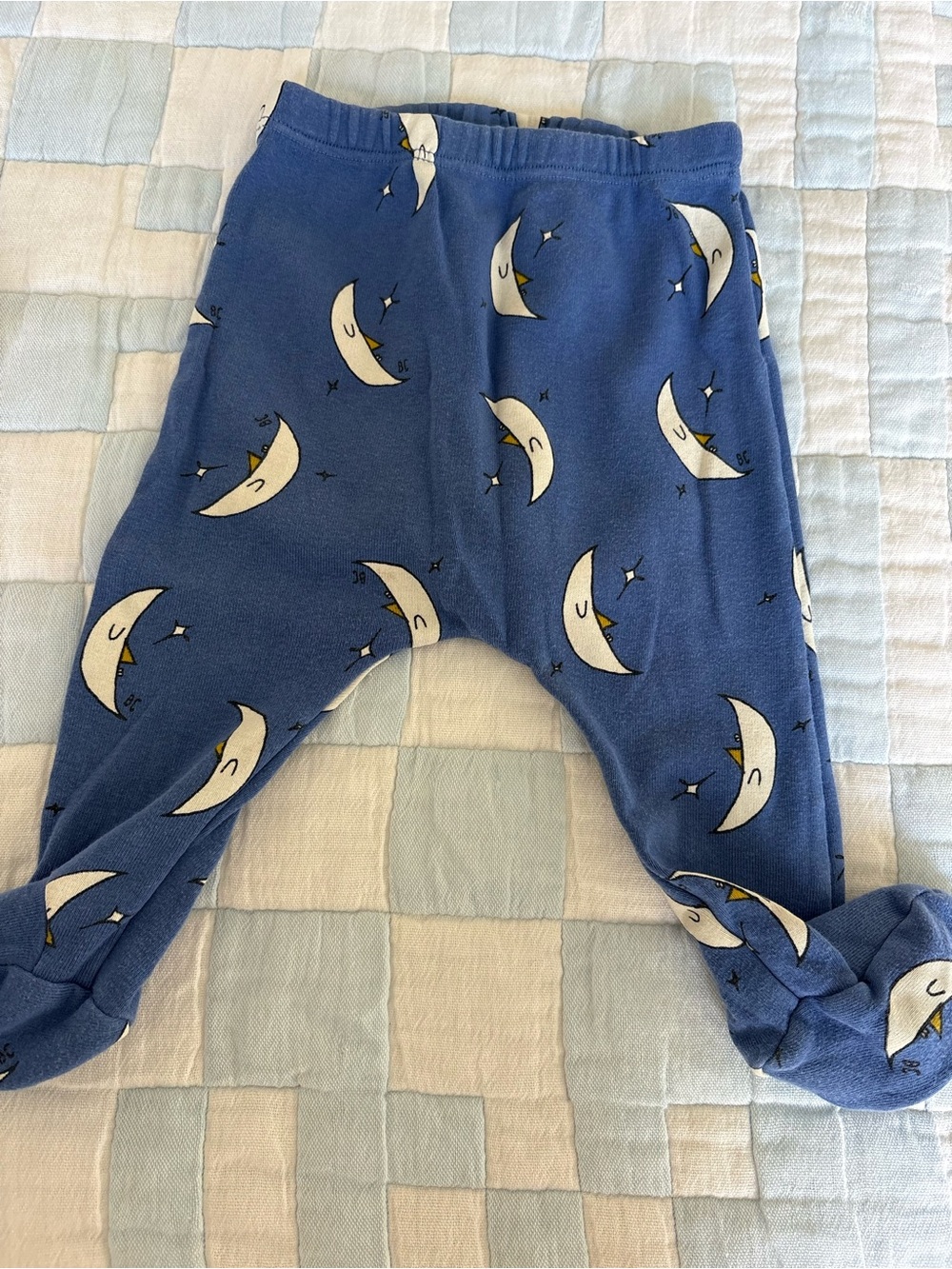 Bobo Choses Blue Moon Print Leggings with Footies